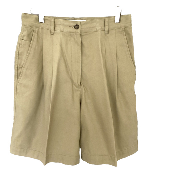 Marsh Landing Vintage Khaki Shorts High Waisted Pleated Size 10 - Picture 1 of 10